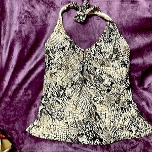 Calvin Klein Snakeskin pattern tankini top size M